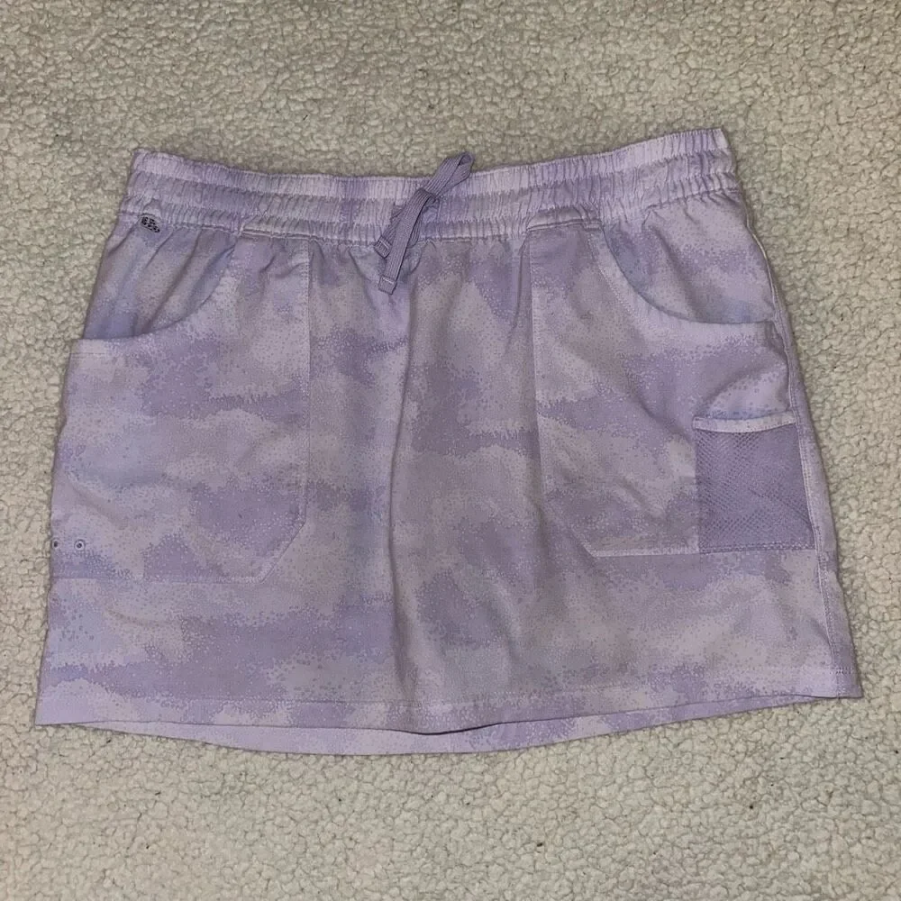 Columbia PFG Women’s Athletic Golf Skort Purple Camo Size Large